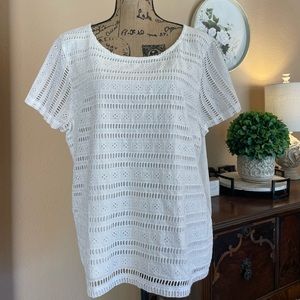 White Eyelet Lace Women's Top